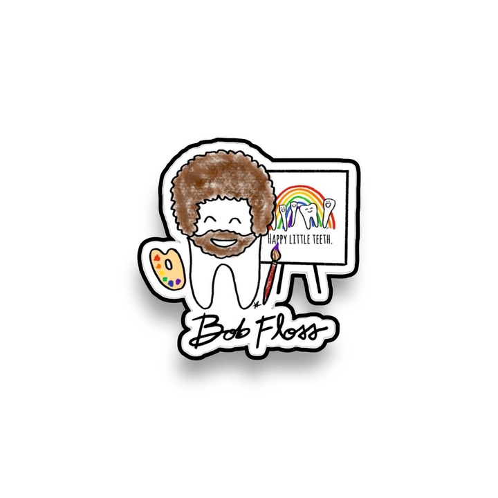 Insigna din lemn cu brosa Bob floss, multicolor, 3 cm