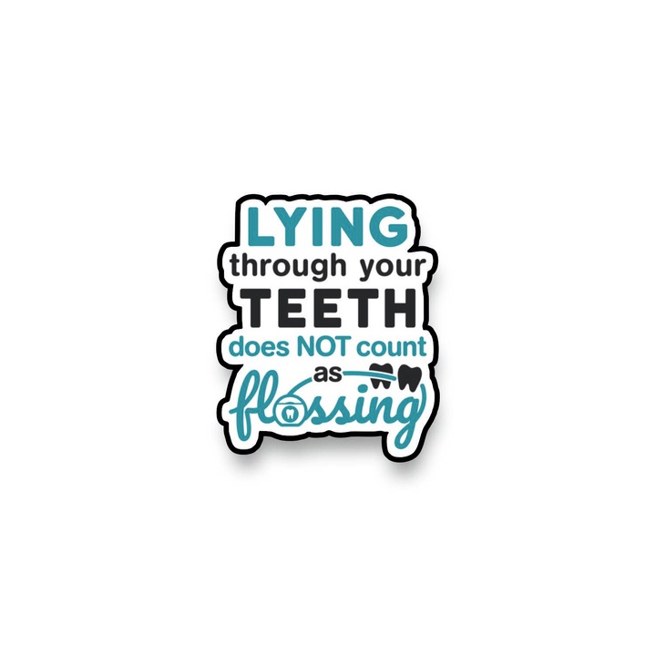Insigna din lemn cu brosa Lying through your teeth, multicolor, 3 cm