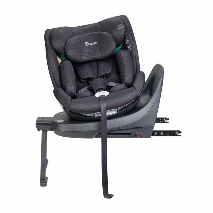 Scaun auto rotativ pentru copii BabyGo Prime 360, Black, 40-150 cm, certificat R129