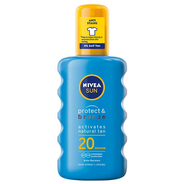 Spray cu protectie solara si bronzare Nivea Sun Protect & Bronze SPF 20, 200 ml