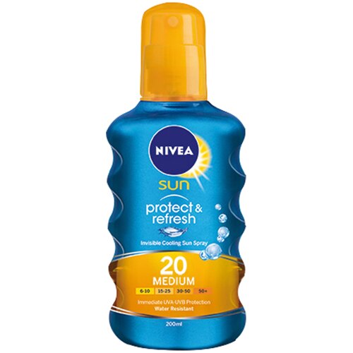 Spray pentru protectie solara Nivea Sun Protect & Refresh SPF 20, 200 ml