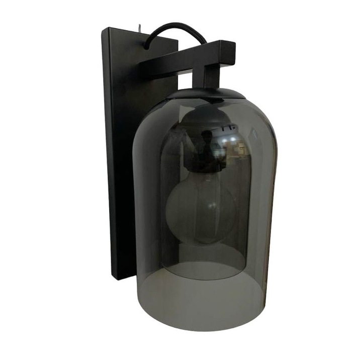 Lampa de perete, DLSS, Metal/Sticla, 150x320x220mm, Negru