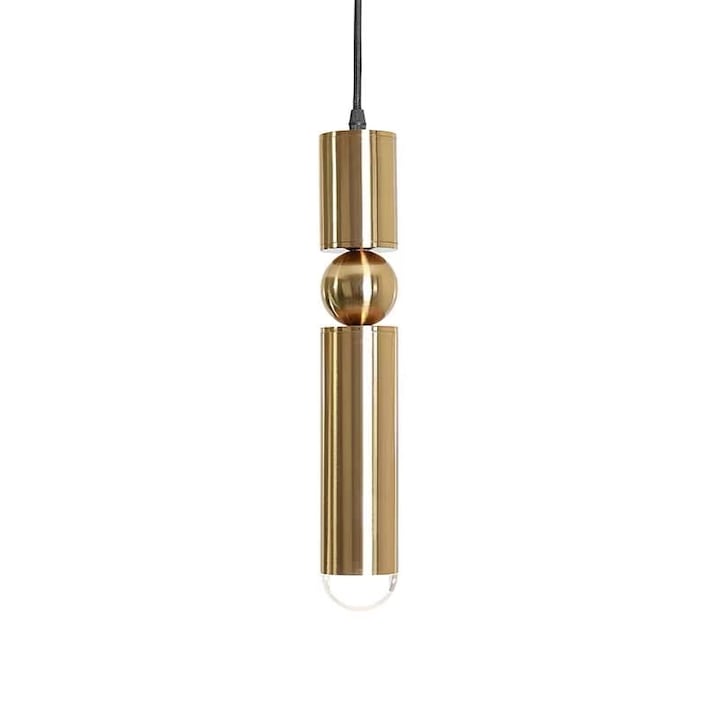 Lampa Suspendata Moderna Aspado, Design Modern, Mosiac Polizat, 325mm Inaltime, 60mm Diametru, Cablul 1400mm, Sticla Acrilica Alba, 1xE27, IP20
