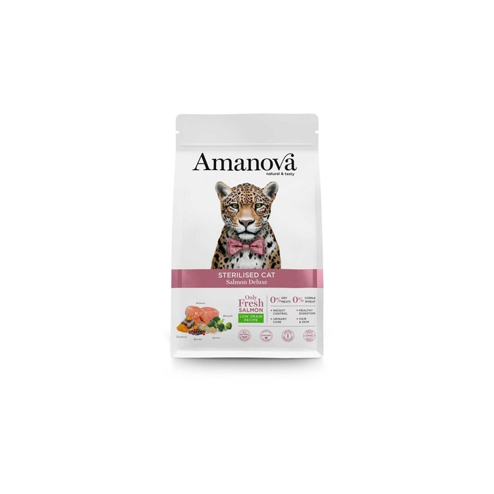 Hrana uscata pentru pisici, AMANOVA, Aroma de somon, 1.5kg