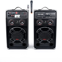 Set 2 boxe Audio Profesionale Original Temeisheng 284A, Functie Bluetooth, SD Card, USB, 240w, Jocuri de lumini, Amplificator si Egalizator, Control Volum/Bass/Treble, Negre