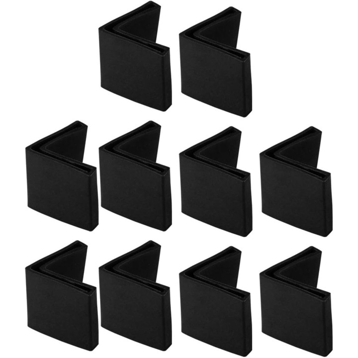 Set 10 protectii pentru picioare mobila, Silicon, 40x40mm, Negru