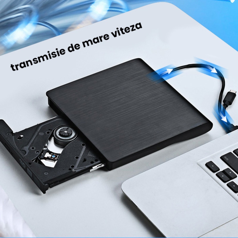 USB 3.0 външно CD устройство, sundiguer, USB+Type-C, съвместим CD/DVD ...