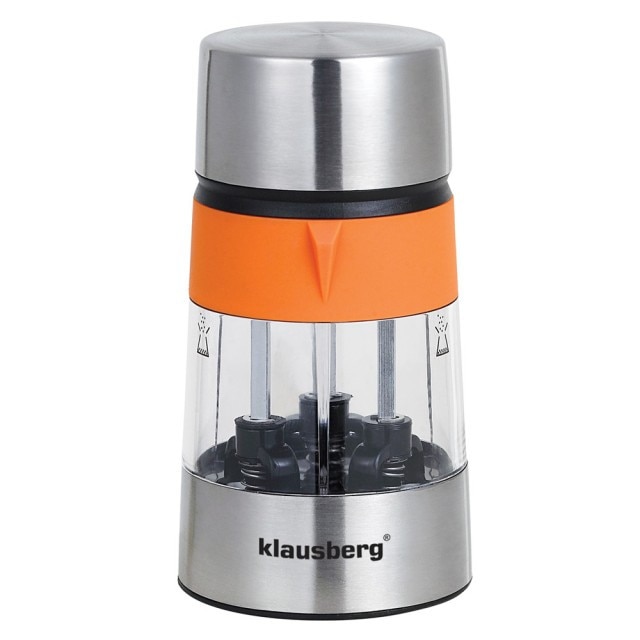 Rasnita 3 in 1 pentru sare si piper, condimente Klausberg KB-7020-OR, 3 compartimente