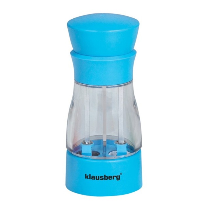 Rasnita 2 in 1 pentru sare si piper Klausberg KB-7018-BL, 2 compartimente