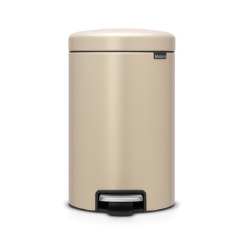 Cos gunoi inox cu pedala, Brabantia, NewIcon, 12 l, Mineral Golden Beach Cos gunoi inox cu pedala, Brabantia, NewIcon, 12 l, Mineral Golden Beach