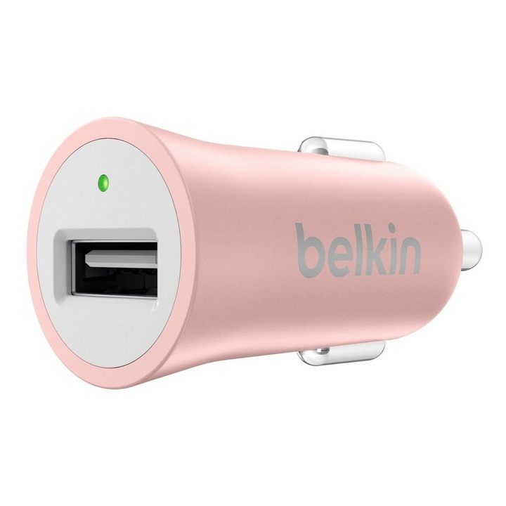 Адаптер за зарядно за кола Belkin MIXIT UP Metallic Universal USB розово-златен
