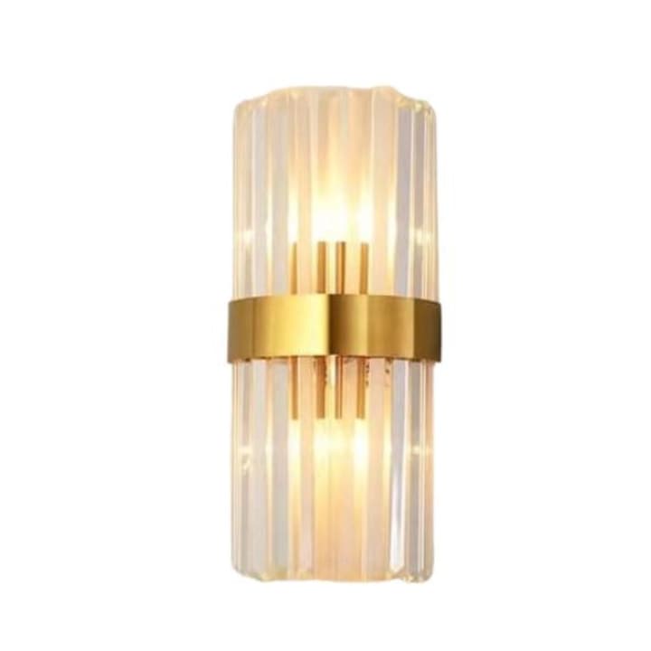 Aplica de perete, DLSS, Luxita, Metal/Sticla cristal, 2xE14, 45 cm, Alama/Transparent