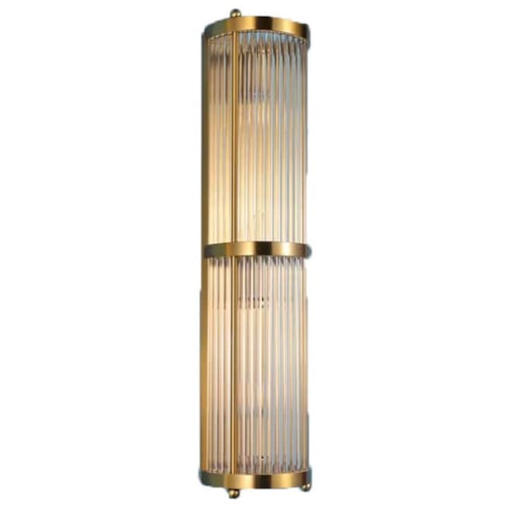Aplica de perete, AL, Colin, Metal/Sticla, 2 x E14, 45 cm, Alama/Transparent