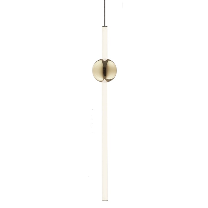 Lampa suspendata, AL, Sticla/Metal, 100 x 600mm, Auriu/Auriu