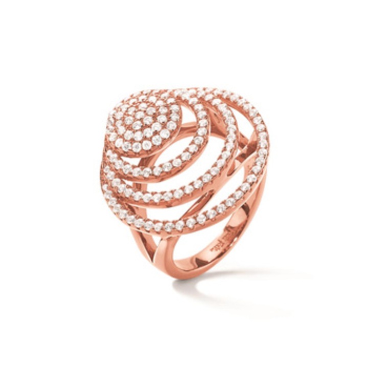 Inel de dama, FOLLI FOLLIE, Inox, 52, Roz