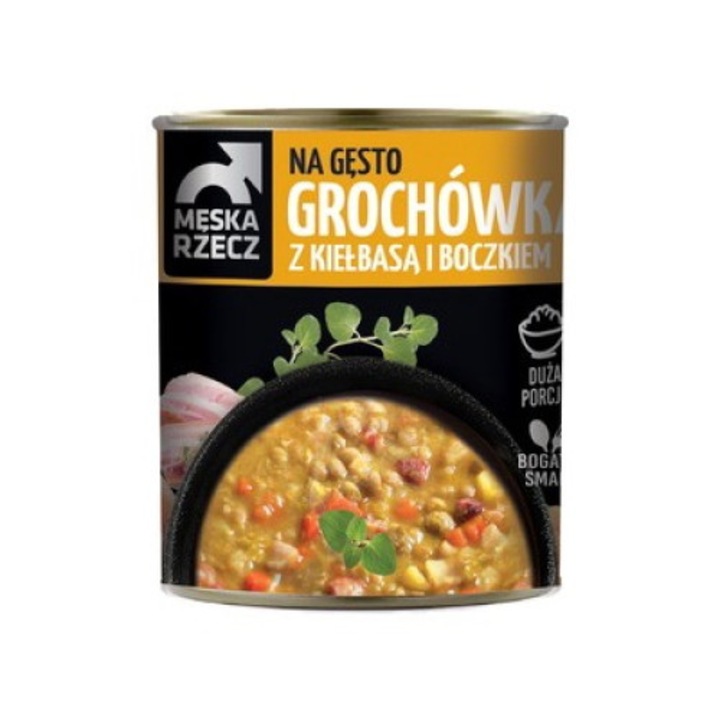 Supa groasa de mazare cu carnati si slanina, Meska Rzecz, 840g