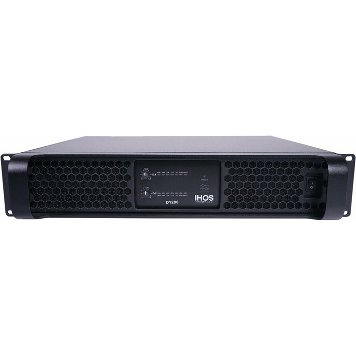 Amplificator, Ihos, 2 canale, 1200W/4Ω / 600W/8Ω, Negru