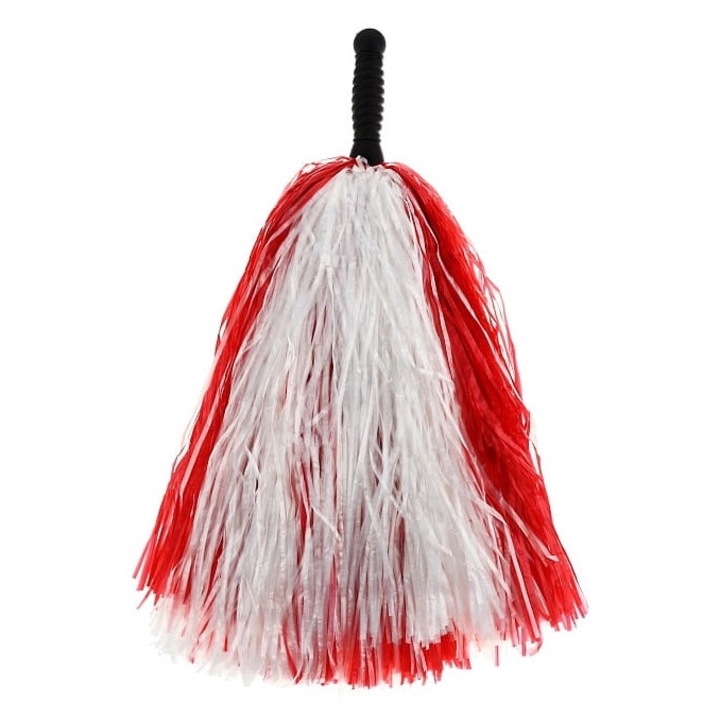Pompon alb-rosu, 10x40cm, set accesorii pentru petrecere