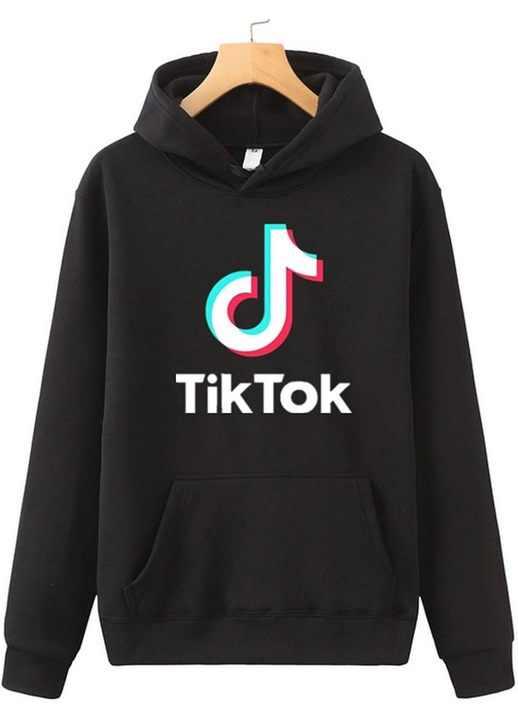 Női JeiibrZui fekete poliészter kapucnis pulóver, Fekete