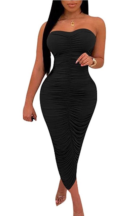 Rochie Negru, Negru, XL