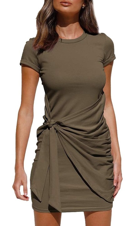 Rochie dama, JeiibrZui, Poliester, Verde, M INTL