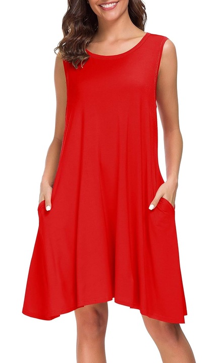 Rochie dama, JeiibrZui, Rayon/Spandex, Visiniu, Rosu