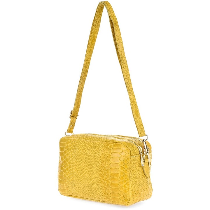 Geanta messenger Beltimore, Piele naturala, 22x10x15cm