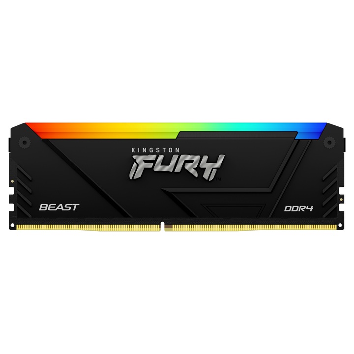 Оперативна памет Kingston FURY Beast RGB - DDR4 - module - 32 GB - DIMM 288-pin - 3200 MHz / PC4-25600 - CL16 - 1.35 V - unbuffered - non-ECC - black KF432C16BB2A-32