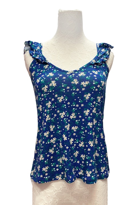 Дамски потник Springfield 8866600-17, Свободна кройка, V-образно деколте, Син