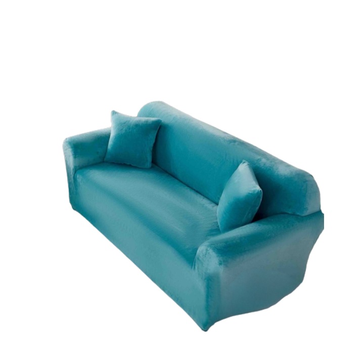 Elasztikus kanapéhuzat, Jojo Home, Velvet, Uni, L-3 ülés, 180x230cm, Türkiz