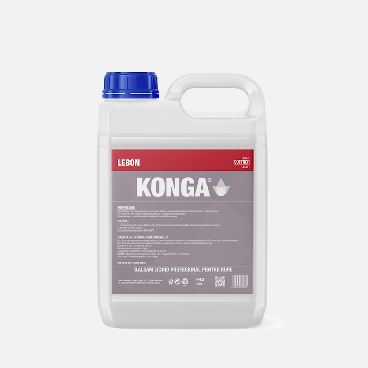 Balsam de rufe Konga Profesional, Parfumat Flori de Liliac Alb, 5L, 200 spalari