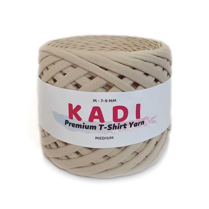 Banda textila pentru crosetat, KaDi Premium Medium, 7-9 mm, 110 m, culoare Sahara
