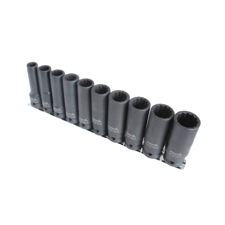 Set chei tubulare de impact 1/2" 10-22 mm, 10 piese, Asta