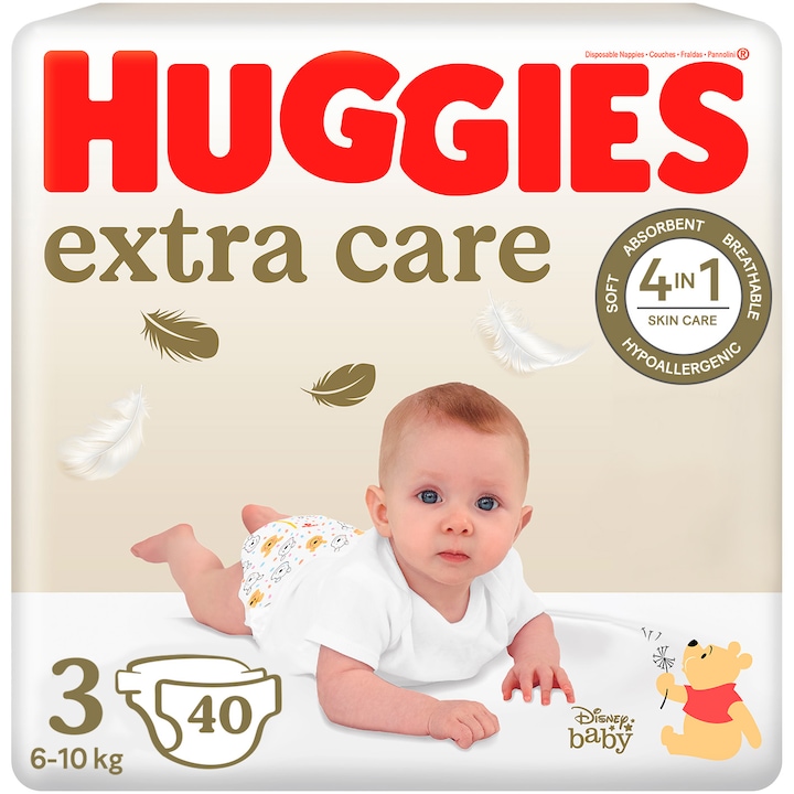 Huggies Extra Care 3 Jumbo pelenka, 6-10 kg, 40 db