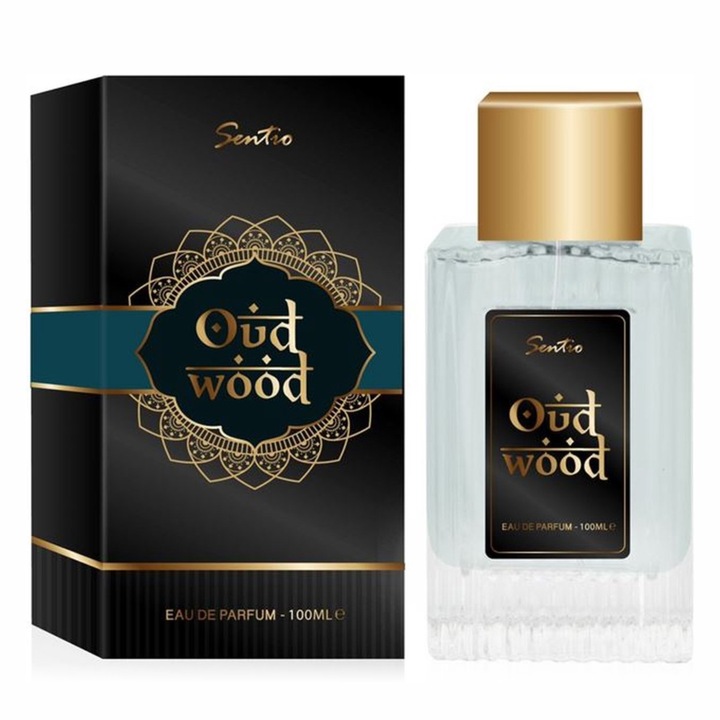 Apa de parfum arabesc Oud Wood by Sentio, EDP, caracter Oriental, 100 ml