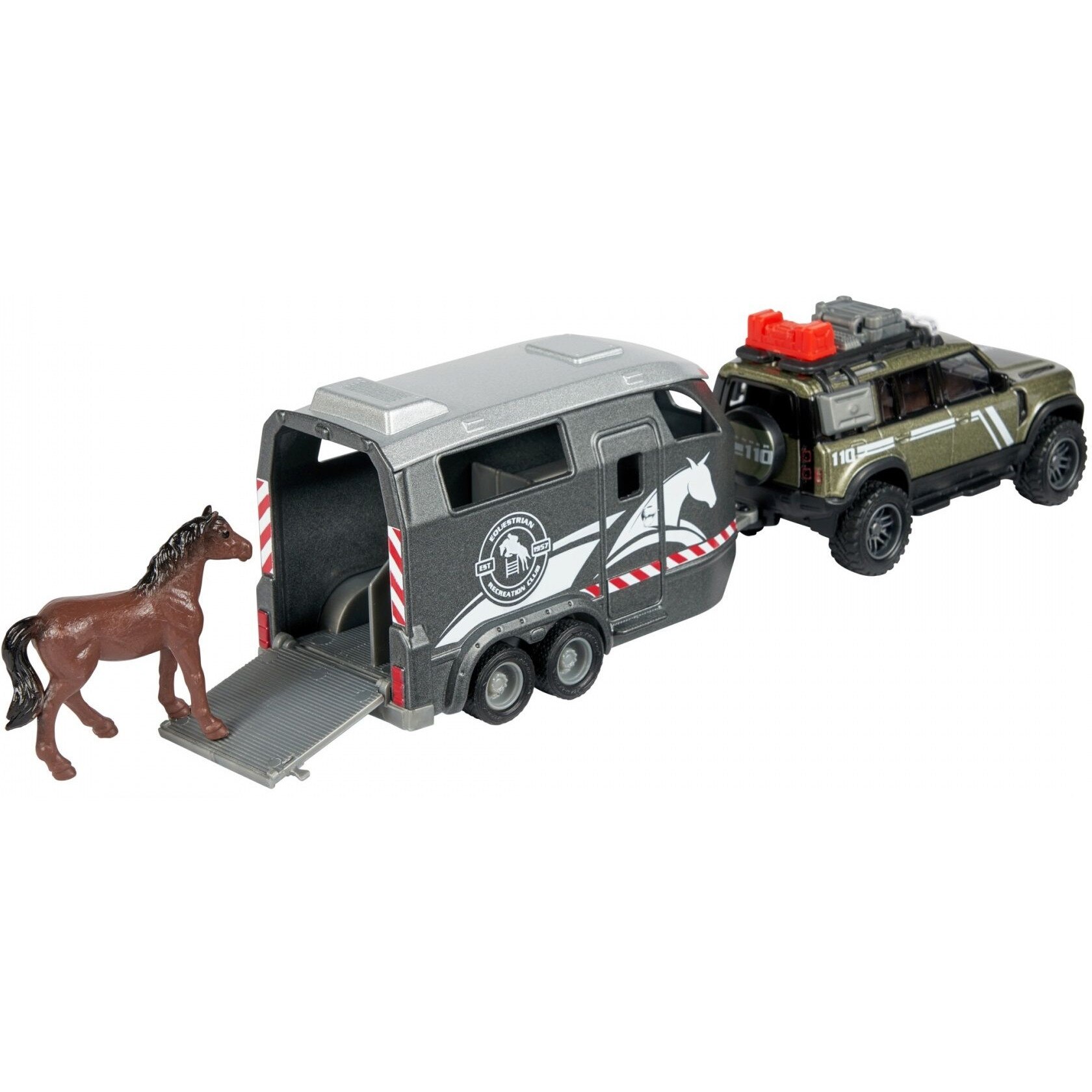 Simba - Majorette Land Rover lószállító teherautó játékszett - 25 cm ...