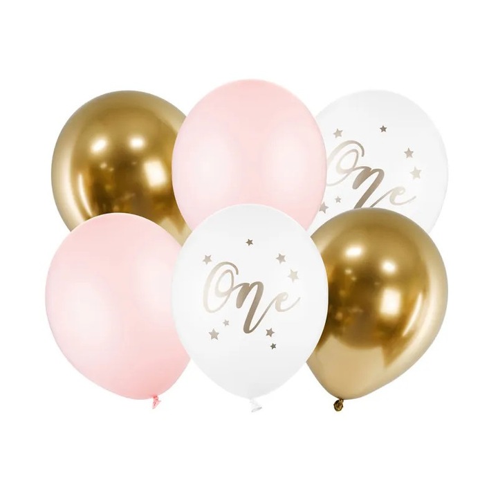 6 db-os születésnapi lufi készlet, PartyDeco, 30 cm, Multicolor