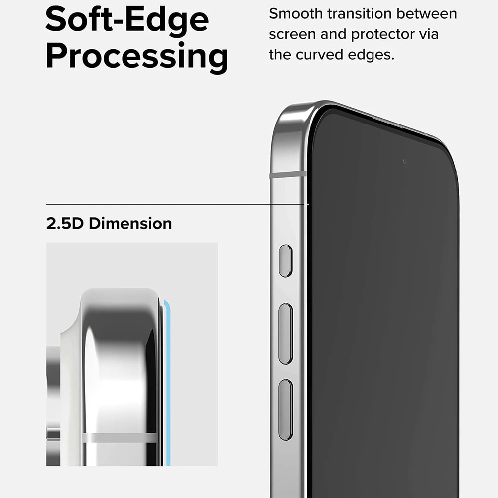 Folie sticla pentru iPhone 15 Pro Ringke Cover Display Tempered Glass, negru