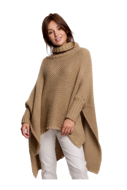 BeWear Női poncsó Pinzal BK049 camel, Barna, One Size
