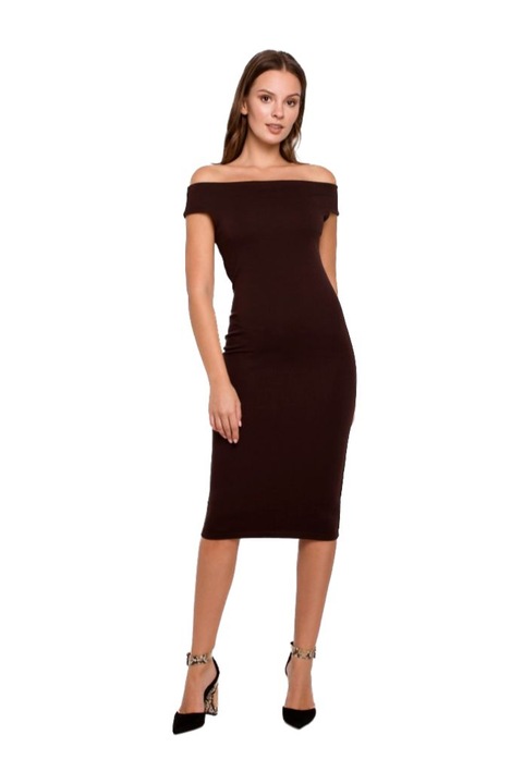 Makover Női midi ruha Lisavere K001 barna, Barna