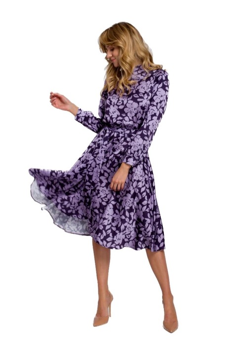 Makover Női midi ruha Igelon K084 lila, Halványlila, 2XL