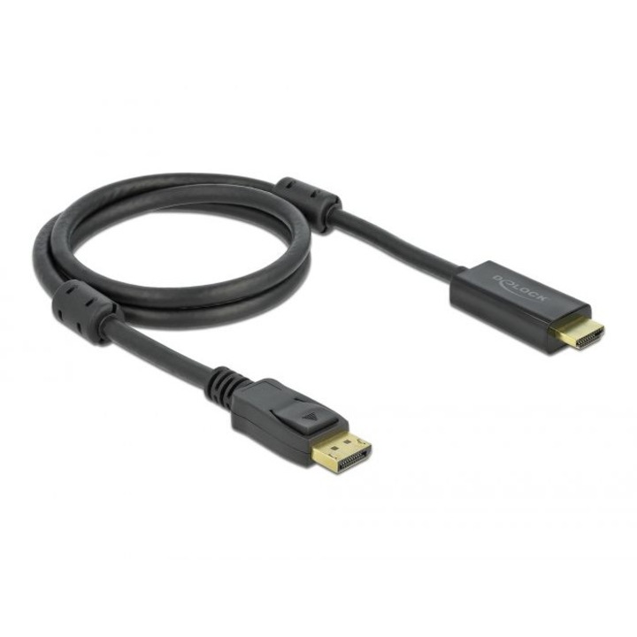 Cablu Display Port 1.2 la HDMI, DeLock, 1m, Negru