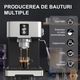 Espressor manual 4 in 1, Tehnologia Thermo-Block, Capsule/cafea macinata/pad de cafea/apa calda/spuma, Programabil, Debitmetru magnetic, 1400 W, 20 bar, 1, 5 l, Argint