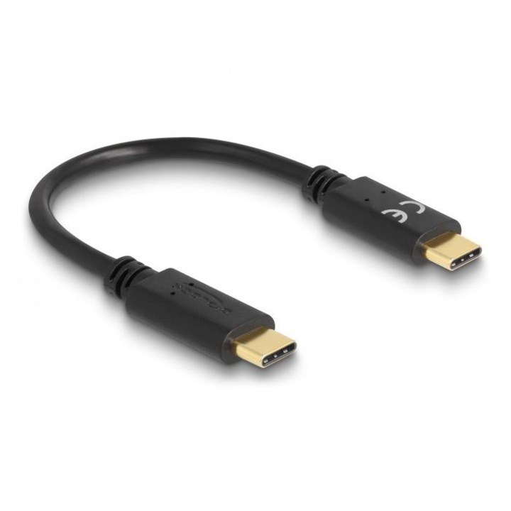Cablu incarcare Delock, 2xUSB-C, 0.15m, Negru