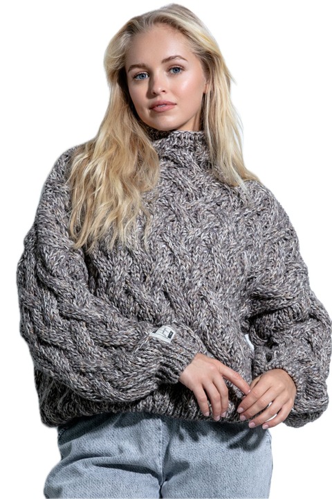 Fobya Klasszikus női pulóver Homour barna, Barna