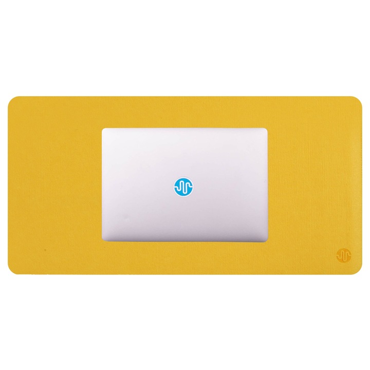 Minimalista PadForce egérpad szintetikus gyapjúból irodába, Gaming, Office - sárga, 80x40cm