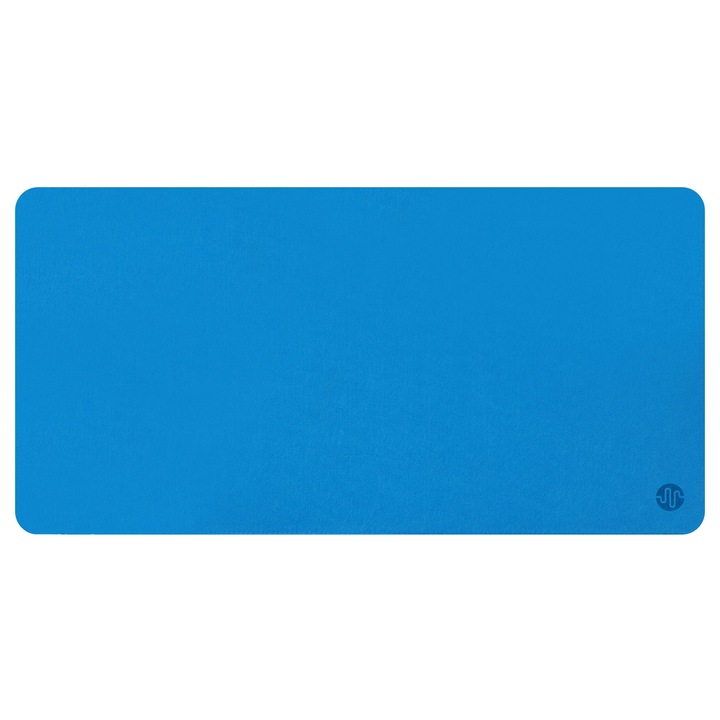 Mousepad PadForce® Minimalist din Lana Sintetica pentru birou, Gaming, Office, antiderapant - Albastru, 80x40cm