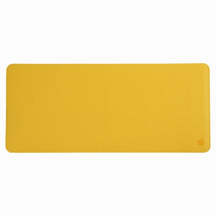 Mousepad PadForce® Minimalist din Lana Sintetica pentru birou, Gaming, Office, antiderapant - Galben, 90x40cm