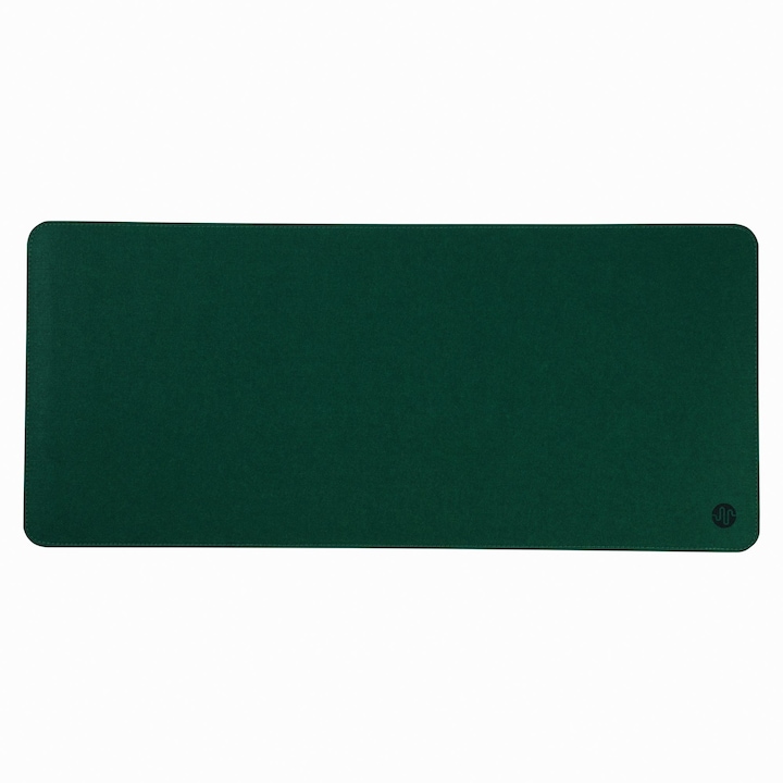 Mousepad PadForce® Minimalist din Lana Sintetica pentru birou, Gaming, Office, antiderapant - Verde, 90x40cm