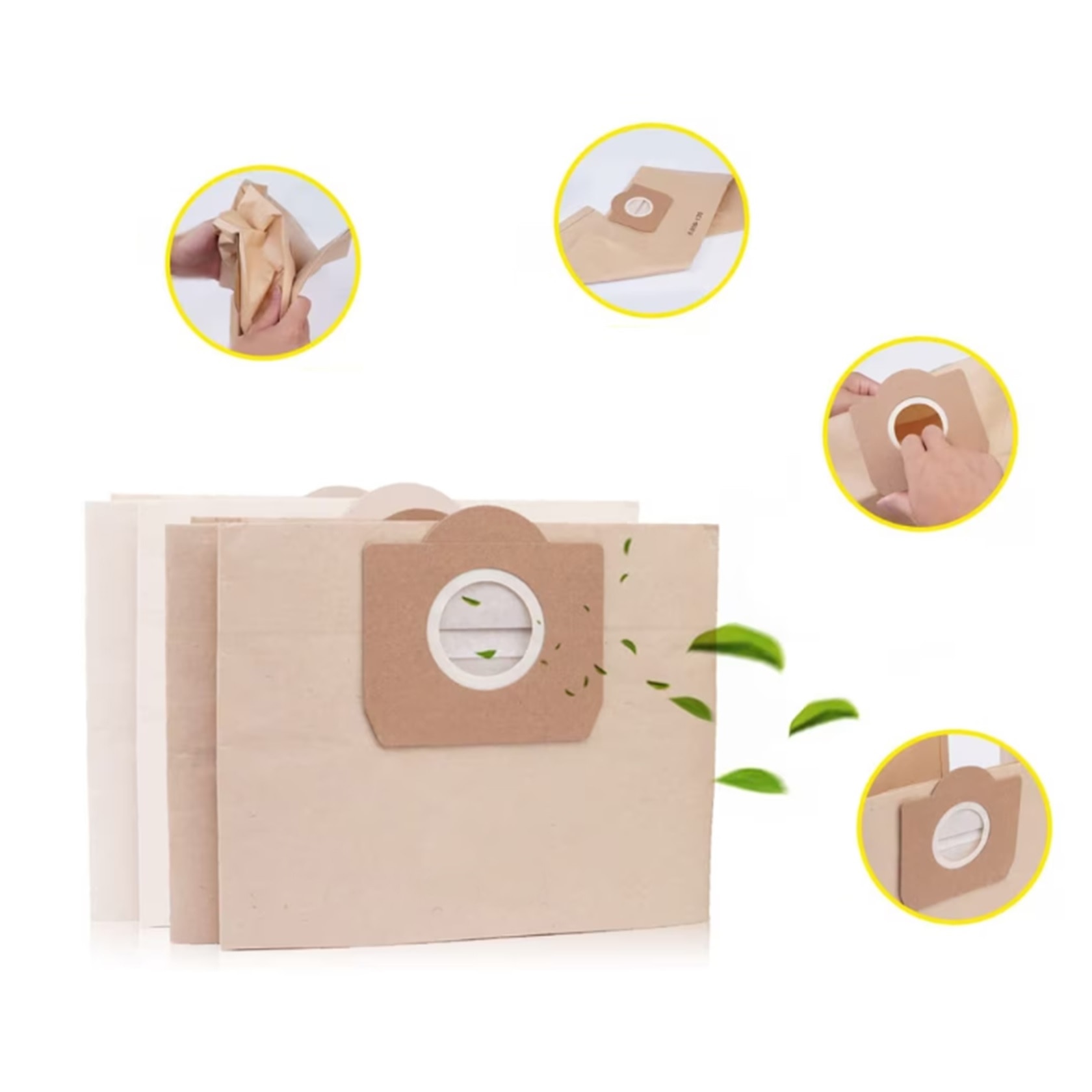 Bolsas Karcher Bolsas Para Aspiradora Karcher WD3/MV3 (Pack De 7) - Filtración 99% De Polvo - Repuesto 6.959-130.0 Bolsas Papel